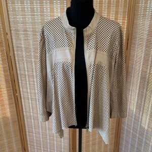 Alberto Makali Tan Perforated Faux Leather Jacket